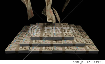 天から降ってくる一万円札 121343998