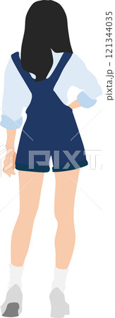 後ろ姿の女性のイラスト 121344035