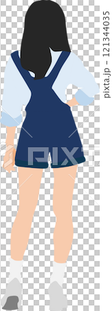 後ろ姿の女性のイラスト 121344035