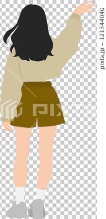 後ろ姿の女性のイラスト 後ろ姿の女性のイラスト 121344040
