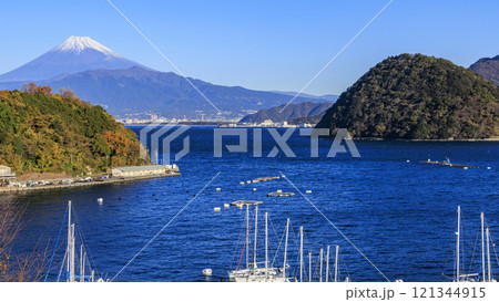 長浜城址(沼津市)から見た富士山とヨット 長浜城址(沼津市)から見た富士山とヨット 121344915