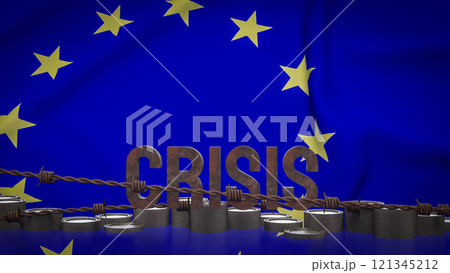 The Euro crisis for Business concept 3d rendering. The Euro crisis for Business concept 3d rendering. 121345212