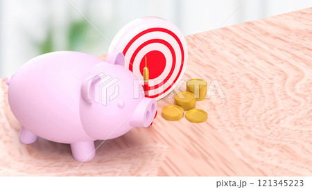 The piggy bank and dart for saving or earn concept 3d rendering. 121345223