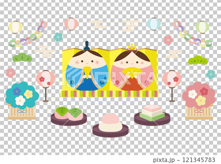ひなまつりイラスト素材セット 121345783