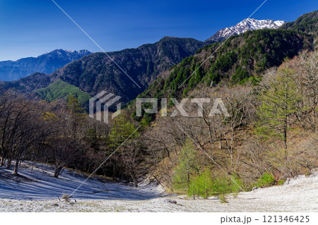 日向山・ガンガワラから見る残雪の甲斐駒ヶ岳と鳳凰山 121346425