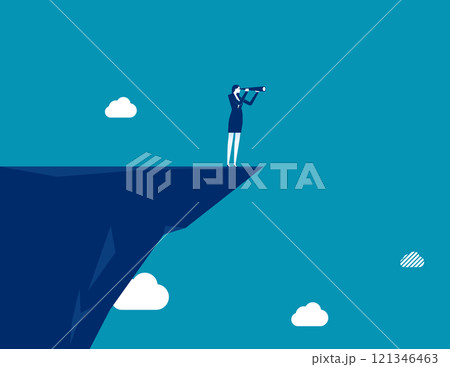 Business with binocular. Business incentive vector flat style Business with binocular. Business incentive vector flat style 121346463