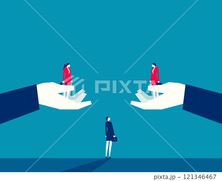 Business contemplation and choice. Business vector flat style Business contemplation and choice. Business vector flat style 121346467