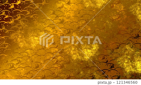 金色の和柄模様・背景 金色の和柄模様・背景 121346560