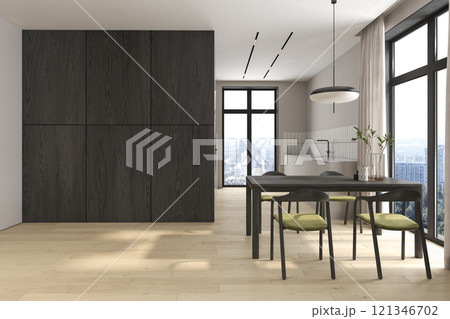 Modern style conceptual interior room 3d illustration 121346702
