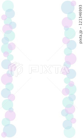 ブルーとピンクの水玉のフレーム背景画像 121346993