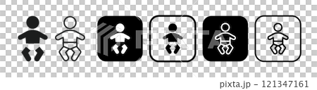 赤ちゃん・オムツを表すアイコン 121347161