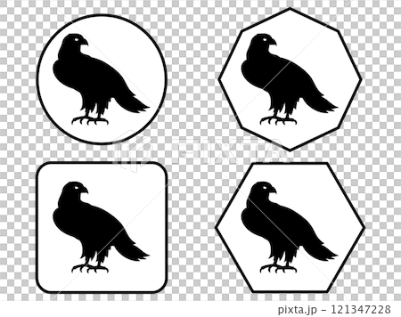 鷹のシンプルなアイコン4種類セット 121347228