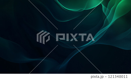緑色の波の抽象的な背景　generative ai 121348011