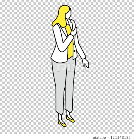 等距_穿著辦公室休閒服的女人的插圖 等距_穿著辦公室休閒服的女人的插圖 121348183