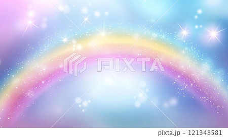 キラキラした虹背景 121348581