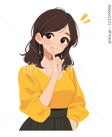 何か閃いた女性 121349088