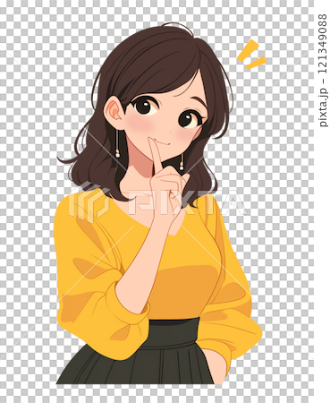 何か閃いた女性 121349088