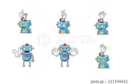 ロボットのキャラクター_ジェスチャー ロボットのキャラクター_ジェスチャー 121349421