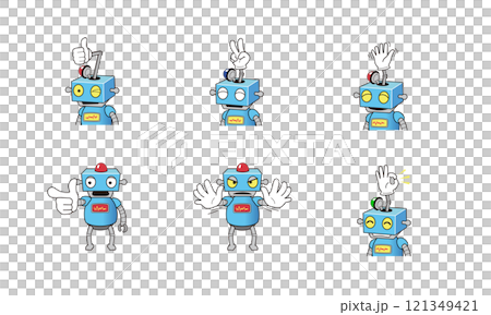ロボットのキャラクター_ジェスチャー ロボットのキャラクター_ジェスチャー 121349421
