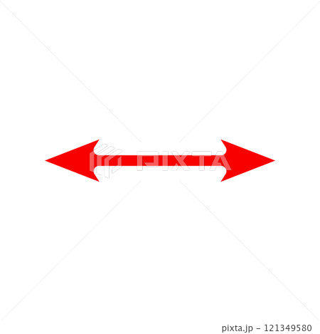 Red double arrow, pointer. Vector illustration. Red double arrow, pointer. Vector illustration. 121349580