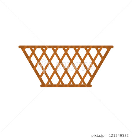Empty wicker basket. Vector illustration. Isolated on white background. 121349582
