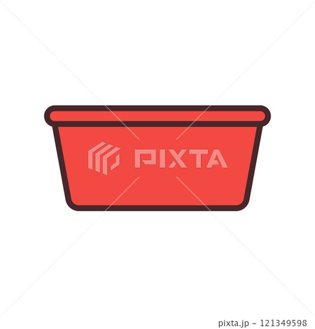 Empty plastic bowl, basin. Vector icon. 121349598
