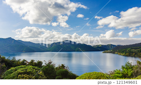 Lake Ashinko as seen from Onshi-Hakone Park 121349601