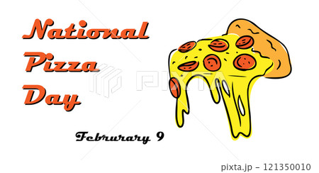Illustration celebrating National Pizza Day 121350010