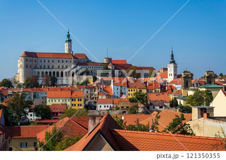Mikulov Castle in South Moravia, Czech Republic, sunny summer day 121350355
