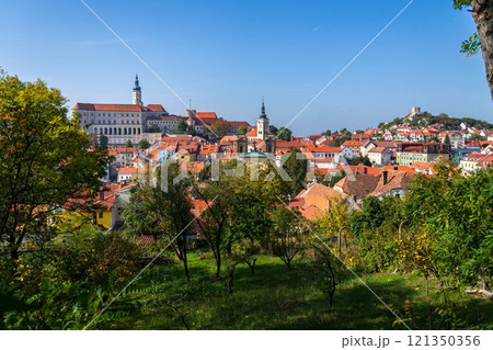 Mikulov Castle in South Moravia, Czech Republic, sunny summer day Mikulov Castle in South Moravia, Czech Republic, sunny summer day 121350356