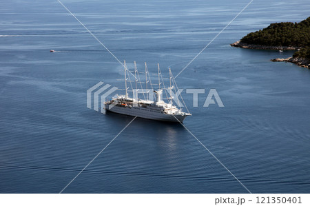 Cruiser arriving in Dubrovnik, Croatia 121350401