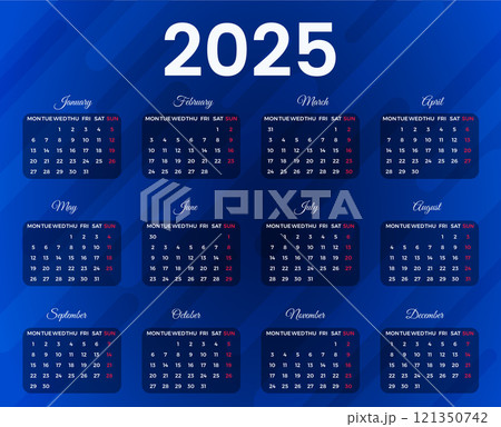 2025 new year calendar design templates 121350742