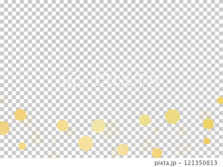 白色背景，金色麻葉圖案和六角形跳舞 121350813