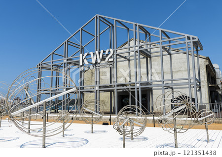 Building view of the Kaohsiung Port Warehouse No.2 in Taiwan. It's located in the Port of Kaohsiung. 121351438