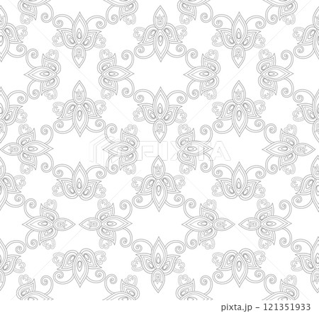 Arabesque floral seamless pattern. Flourish ornamental texture in damask asian style. 121351933