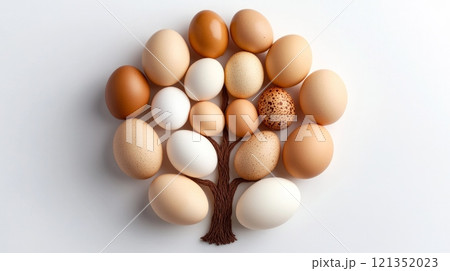 Tree of Eggs in Natural Earth Tones  121352023