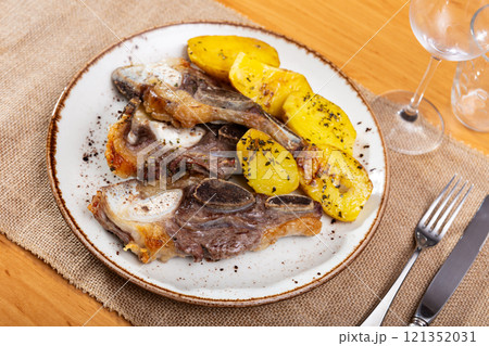 Popular grill dish in Spain churrasco de ternera, grilled beef spare ribs Popular grill dish in Spain churrasco de ternera, grilled beef spare ribs 121352031