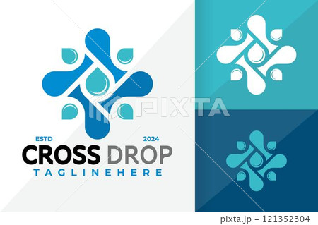 Cross Drop Logo Icon Vector Design Illustrationのイラスト素材 [121352304] - PIXTA