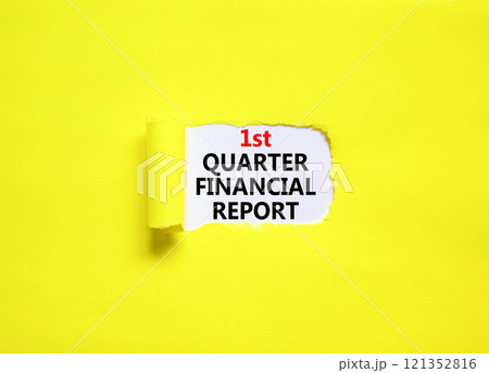 1st quarter financial report symbol. Concept words 1st quarter financial report on beautiful white paper. Beautiful yellow background. Business 1st quarter financial report concept. Copy space. 1st quarter financial report symbol. Concept words 1st quarter financial report on beautiful white paper. Beautiful yellow background. Business 1st quarter financial report concept. Copy space. 121352816