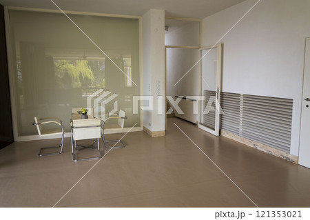 Villa Tugendhat by architect Ludwig Mies van der Rohe built in 1929-1930, modern functionalism architecture monument, UNESCO World Culture Heritage site on April 8, 2019 in Brno, Czech Republic. Villa Tugendhat by architect Ludwig Mies van der Rohe built in 1929-1930, modern functionalism architecture monument, UNESCO World Culture Heritage site on April 8, 2019 in Brno, Czech Republic. 121353021
