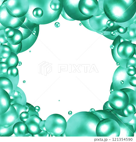 Colorful rainbow matte balls in different sizes. Abstract composition with multicolored flying spheres. Vector background. Abstract background. Vector photo frame. Colored balls. Eps 10 121354590