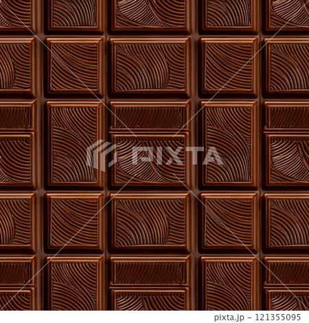 製菓用ビターチョコレートの背景用テクスチャ 121355095