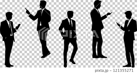 Monochrome businessman silhouette in vector 121355271