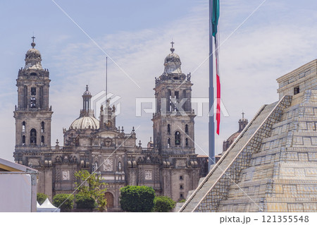 Catedral Metropolitana de la Ciudad de Mexico, iconic cathedral in Mexico City. Historic architecture, cultural heritage, and religious landmark concept 121355548