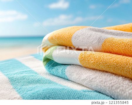 colorful beach blanket 121355845