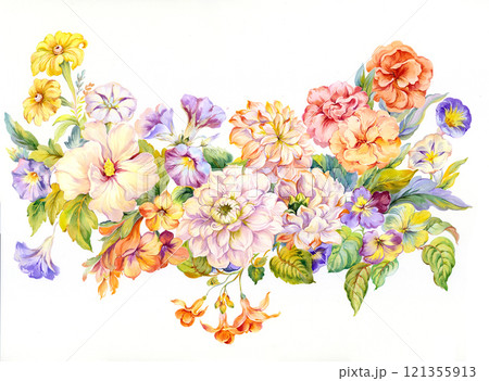 Imaginative Hand  Painted Curly Floral Creations 121355913