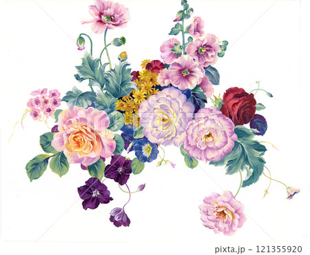 Imaginative Hand  Painted Curly Floral Creations 121355920