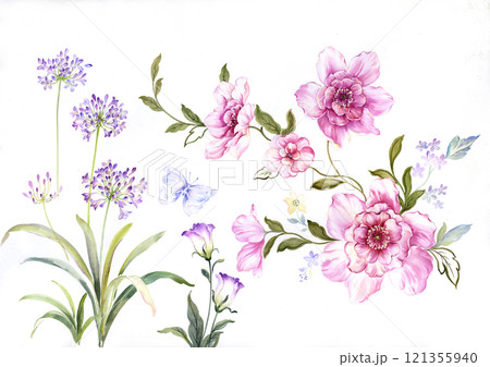 Aesthetic Hand Drawn Floral Curly Graphics Aesthetic Hand Drawn Floral Curly Graphics 121355940