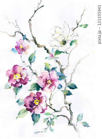 Aesthetic Hand Drawn Floral Curly Graphics Aesthetic Hand Drawn Floral Curly Graphics 121355941