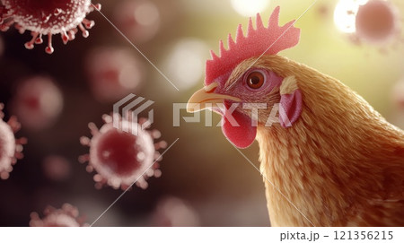 Bird Flu Influenza Concept in Poultry. 121356215